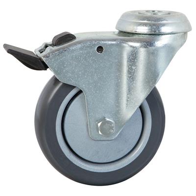 100mm Braked Swivel Bolt Hole Castor Anti-Static