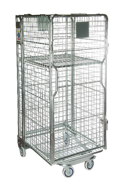Heavy-duty roll cages designed for secure goods transportation and long-term warehouse handling operations.