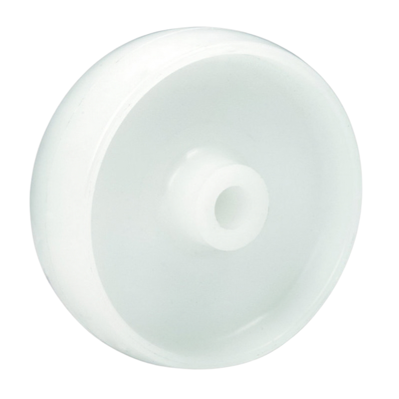 75mm White Nylon Wheel with 12mm Plain Bore - 170kg Load Capacity