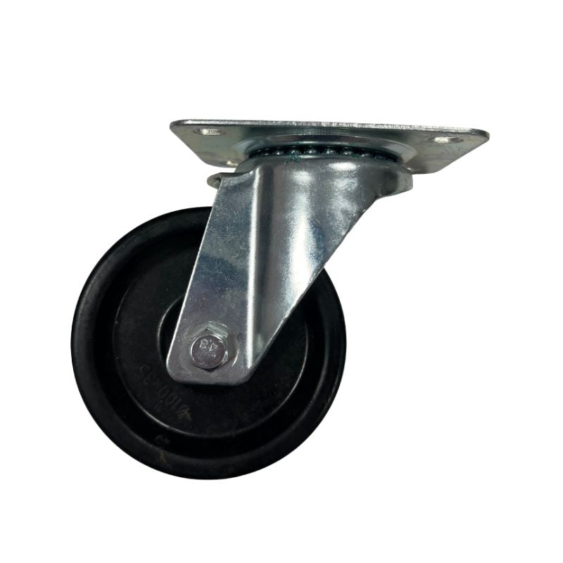 100mm Plate Swivel Castor Phenolic Wheel Plain Bore High Temp Grease, Up to 180°C, 125kgs Load Capacity