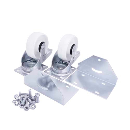2-pack, swivel casters 100 mm, mounting plate 105x85 mm, White Nylon