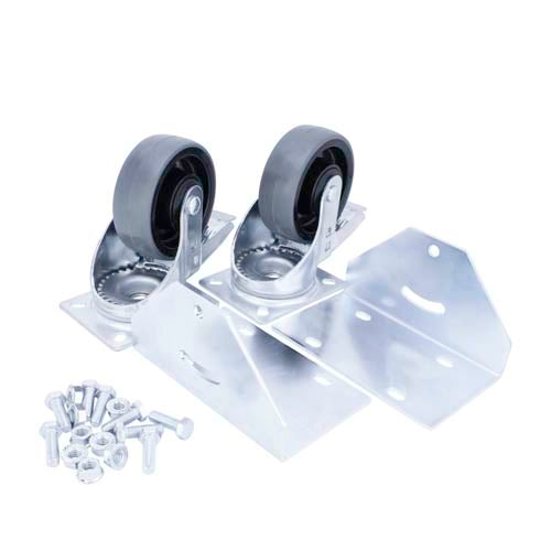 2-pack, swivel casters 100 mm, mounting plate 105x85 mm, Grey PUR