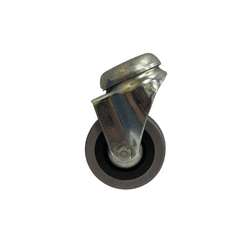 60mm Swivel Castors - Grey Rubber Tyre - Bolt-Hole Fixing