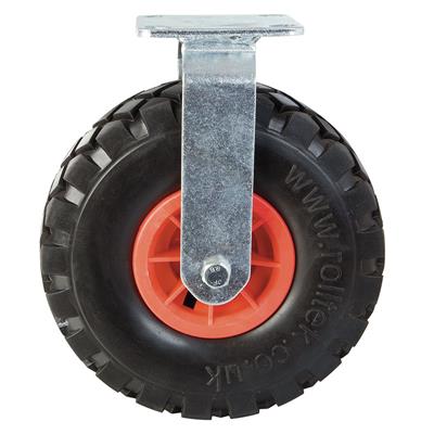 260mm Fixed Fabricated Plate Castor Puncture Proof