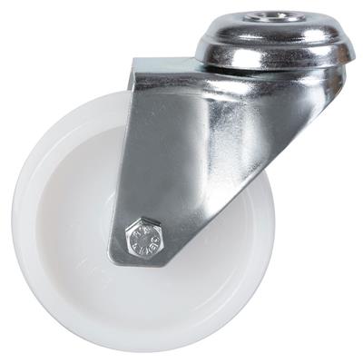 50mm Swivel Bolt Hole Castor White Nylon Wheel