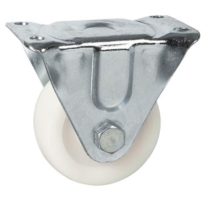 50mm Fixed Plate Castor White Nylon Wheel