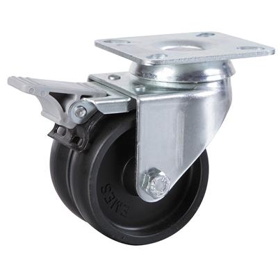50mm Braked Swivel Plate Castor Twin Wheel