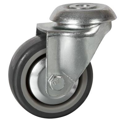75mm Swivel Bolt Hole Castor Grey TPR