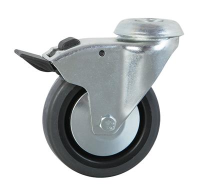 75mm Braked Swivel Bolt Hole Castor Anti-Static