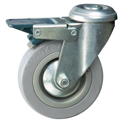 75mm Bolt Hole Swivel Castor Braked Wheel