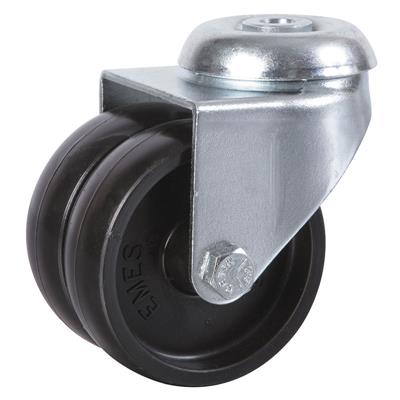 75mm Swivel Bolt Hole Castor Twin Wheel
