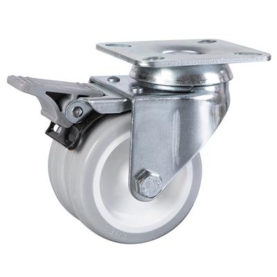 75mm Braked Swivel Plate Castor Twin Wheel