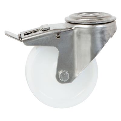 100mm Stainless Steel Braked Bolt Hole Castor