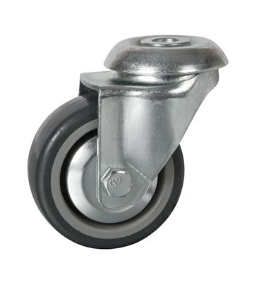 100mm Swivel Bolt Hole Castor Grey TPR