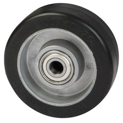 100mm Diameter Black Elastic Rubber Tyred Wheel