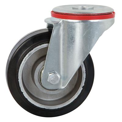 100mm Swivel Plate Castor Black Elastic