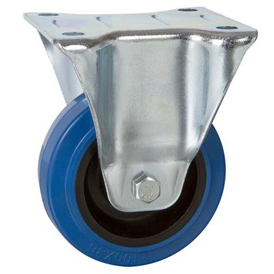 100mm Swivel Plate Castor Black Elastic