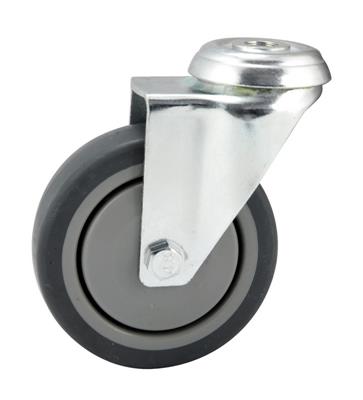 125mm Swivel Bolt Hole Castor Grey TPR