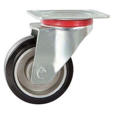 125mm Swivel Plate Castor Black Elastic