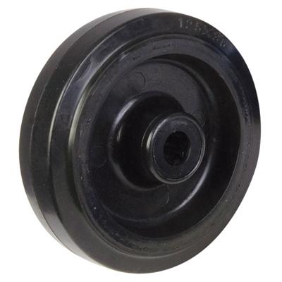 160mm Diameter Black Elastic Rubber Tyred Wheel