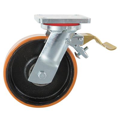 160mm Extra Heavy Duty Braked Swivel Plate Castor