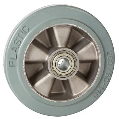 200mm Diameter Grey Elastic Rubber Tyred Wheel