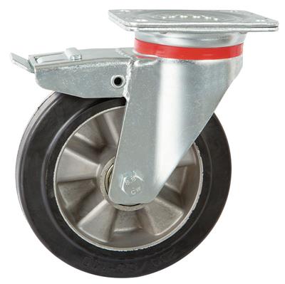 200mm HeavyDuty Braked Swivel Plate Castor Towable
