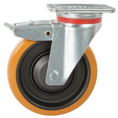 200mm HeavyDuty Braked Swivel Plate Castor Towable