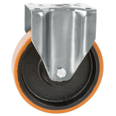200mm Fixed Plate Castor Cast Iron Centre