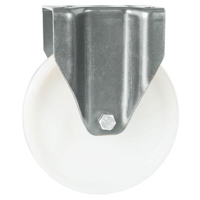 200mm Fixed Plate Castor White Nylon Wheel